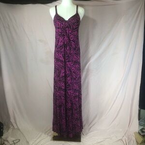 Size Small Banana Republic Spring Pink Black Patterned Maxi Dress Tall Girl